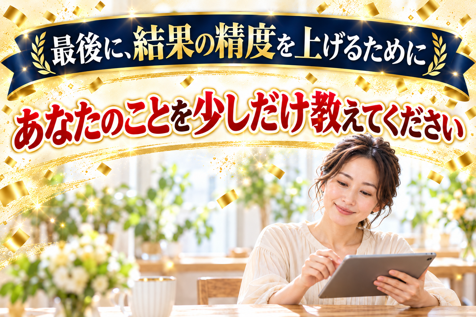 最後に、結果の精度を上げるために
あなたのことを少しだけ教えてください
